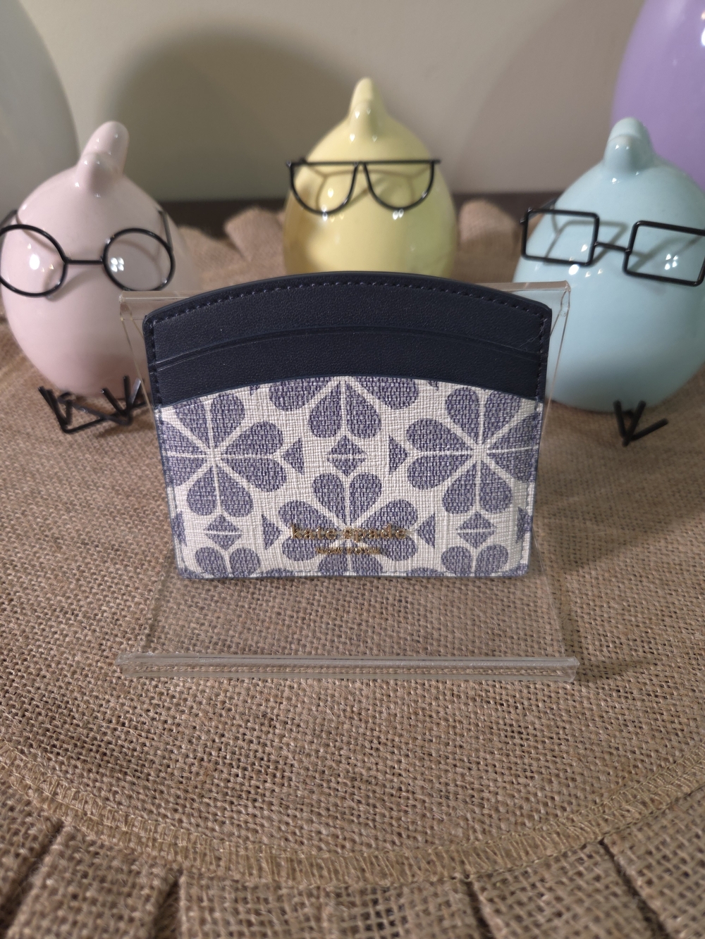 LIKE NEW Kate Spade Navy Floral Card Holder
